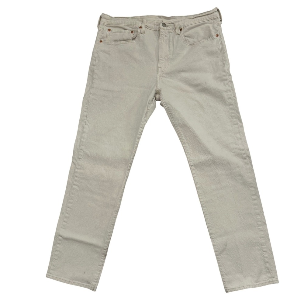 Levi's Premium Mens 502 Taper Jeans 34x29 White Denim Cotton Casual Workwear